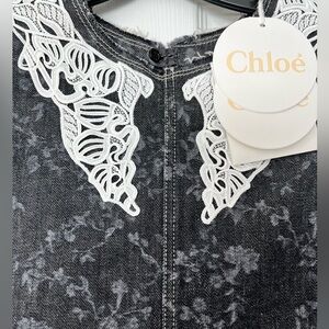 Chloé Black & White Lace-Collar Dress